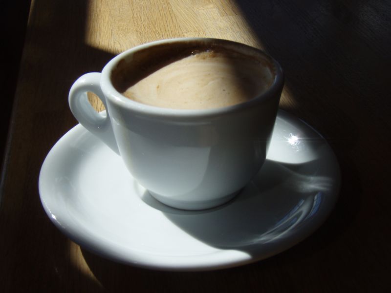 Espresso doppio con latte